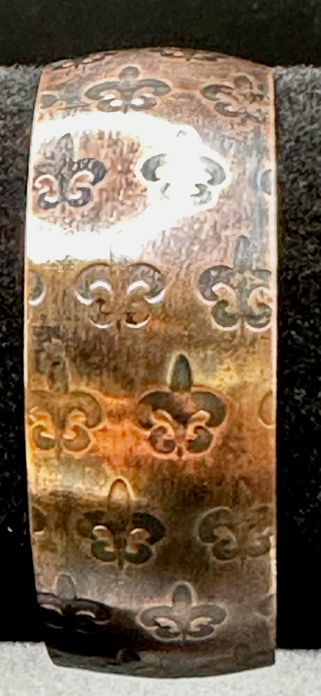 Copper Cuff Bracelet (Patina) - Fleur de Lis