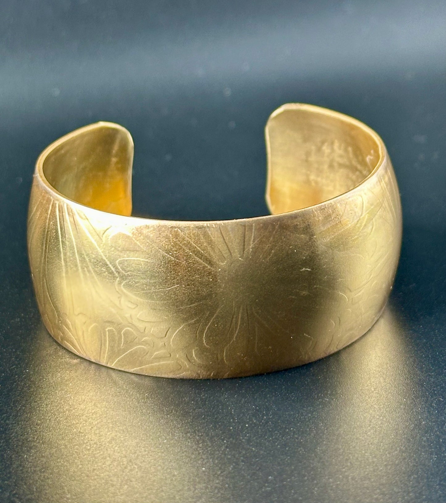 Brass Cuff Bracelet - Floral