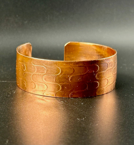 Copper Cuff Bracelet - Scales Patina